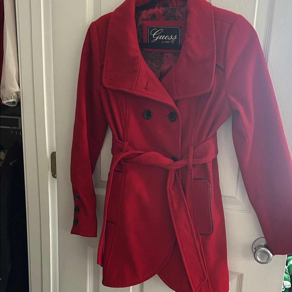 Guess Women's Scarlet Double-Breasted Trench Coat